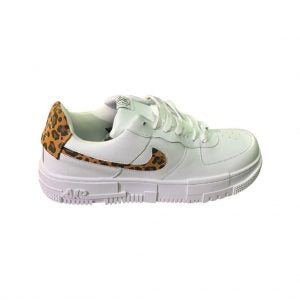 Nike Air White Leopard Print